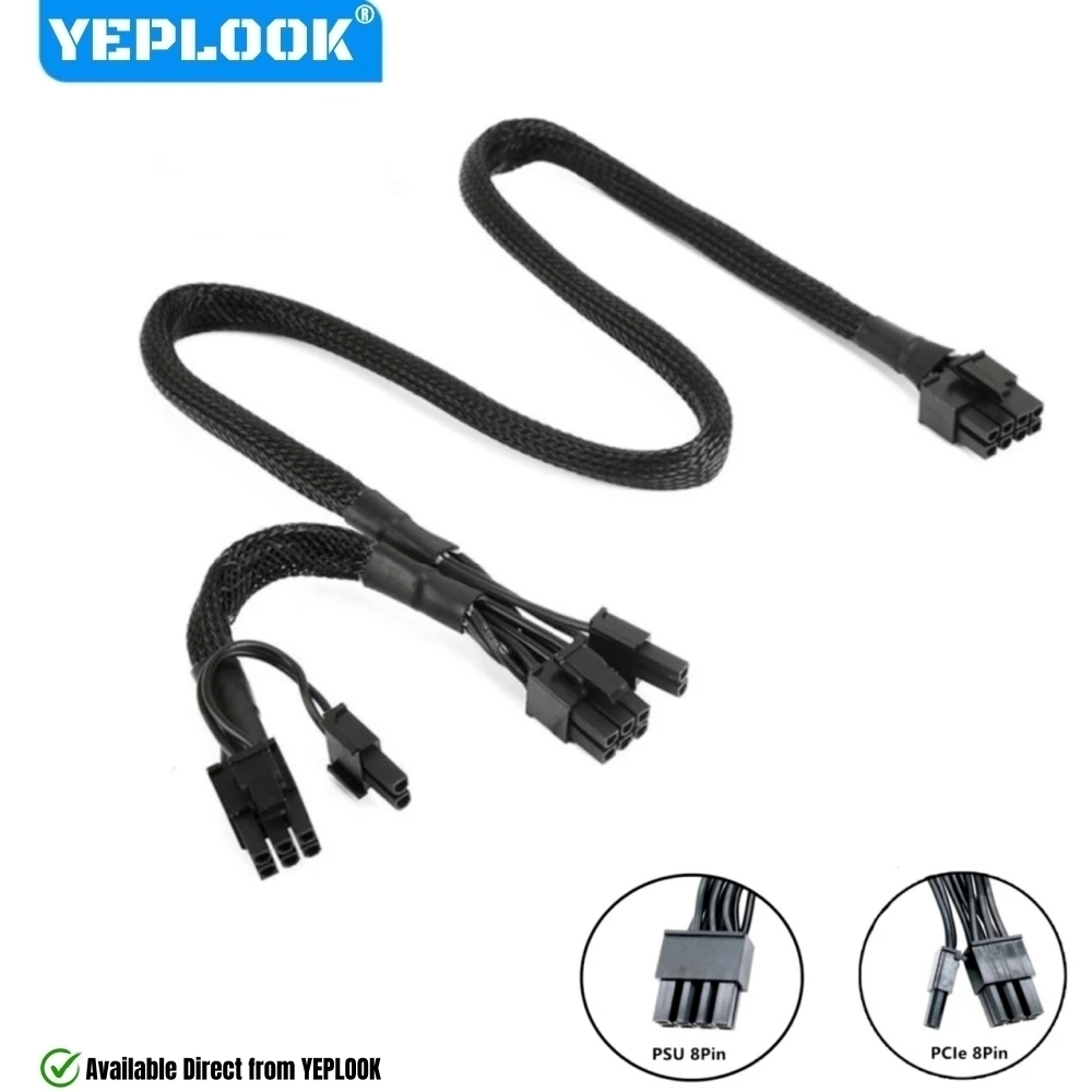 PCIe 2x 8Pin 6+2 Sleeved Net GPU Power Cable for Seasonic PRIME Titanium/Platinum/Gold/SNOWSILENT 1300W, 1000W, 850W, 750W, 650W