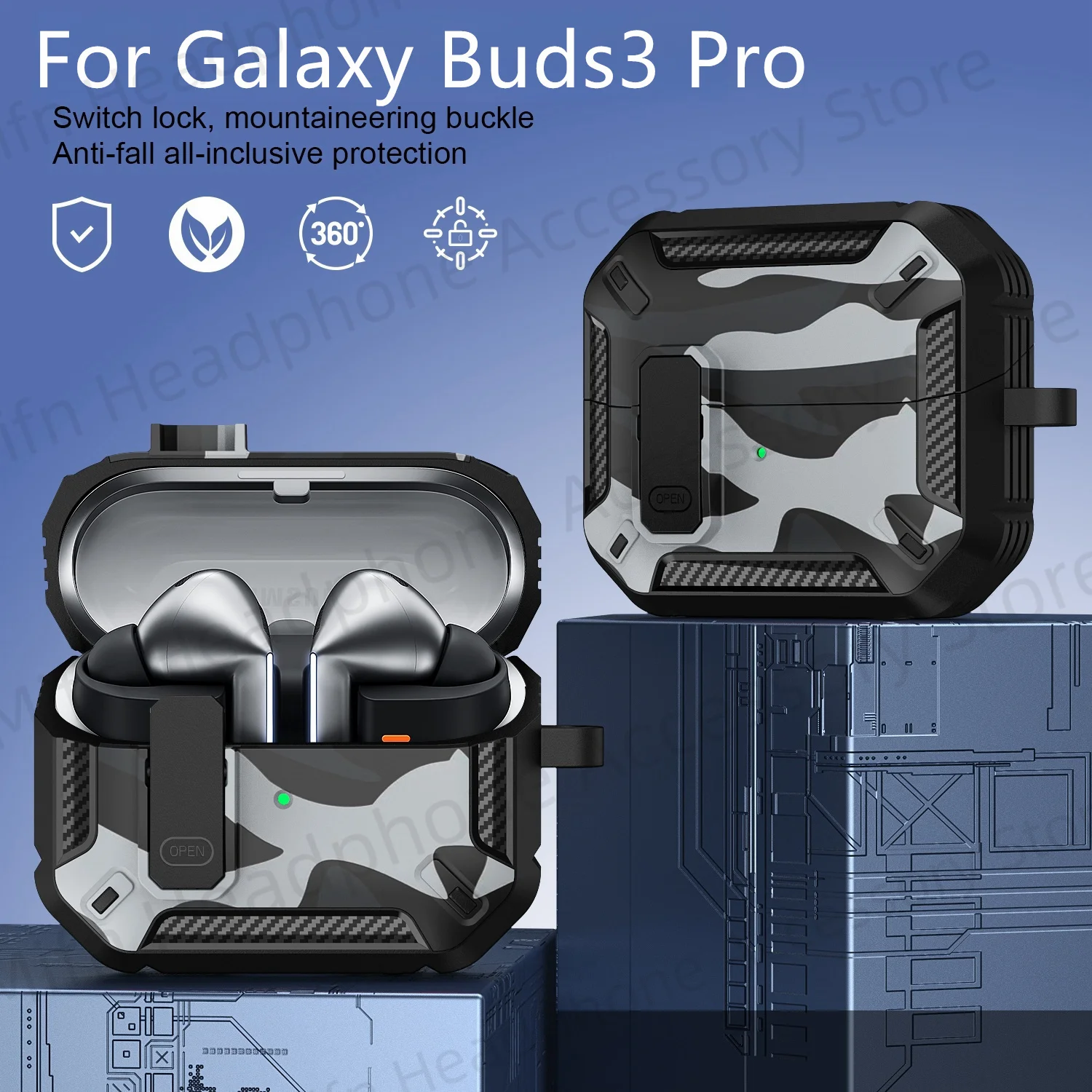 custodia per buds3 pro Samsung Galaxy Buds 3/Buds3 Pro Buzz 3 interruttore copertura auricolare con kit di pulizia per galaxy buzz3 pro capa custodia