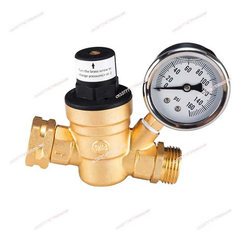 

Water Pressure Regulator Threaded RV Accessories Adjustable Lead-Free Brass Gauge Pressure Reducing Valve