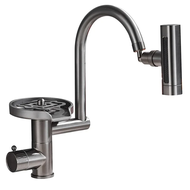 

Kitchen, sink, with cup washer, integrated faucet, high pressure, vegetable basin, cup flushing, artifact, automatic pressing