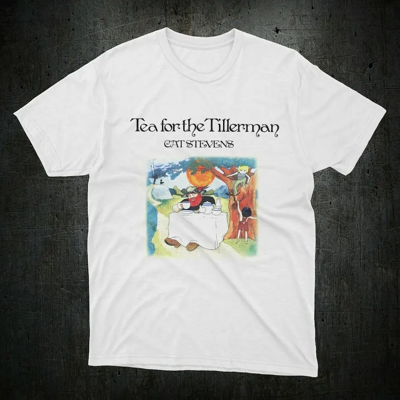 

Cat Stevens Tea for Tillerman Music Legend White T Shirt Men's Tshirt Size USA Unisex Heavy Cotton