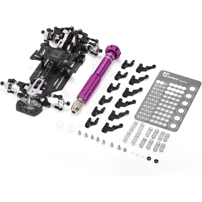 1/24 1/28 TG Racing Carbon Fiber Assembled Mini RWD Drift Racing Car Frame Body Kit with Tools DIY Parts