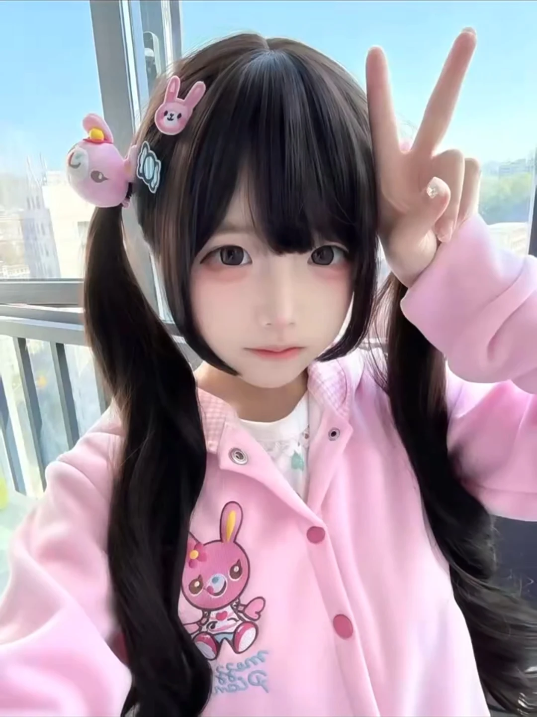 Japanese Kawaii Coat Rabbit Ear Hooded Subculture Kawaii Y2K Tops Casual Fashion Sweet Coats Ropa Mujer Women Clothing Spring