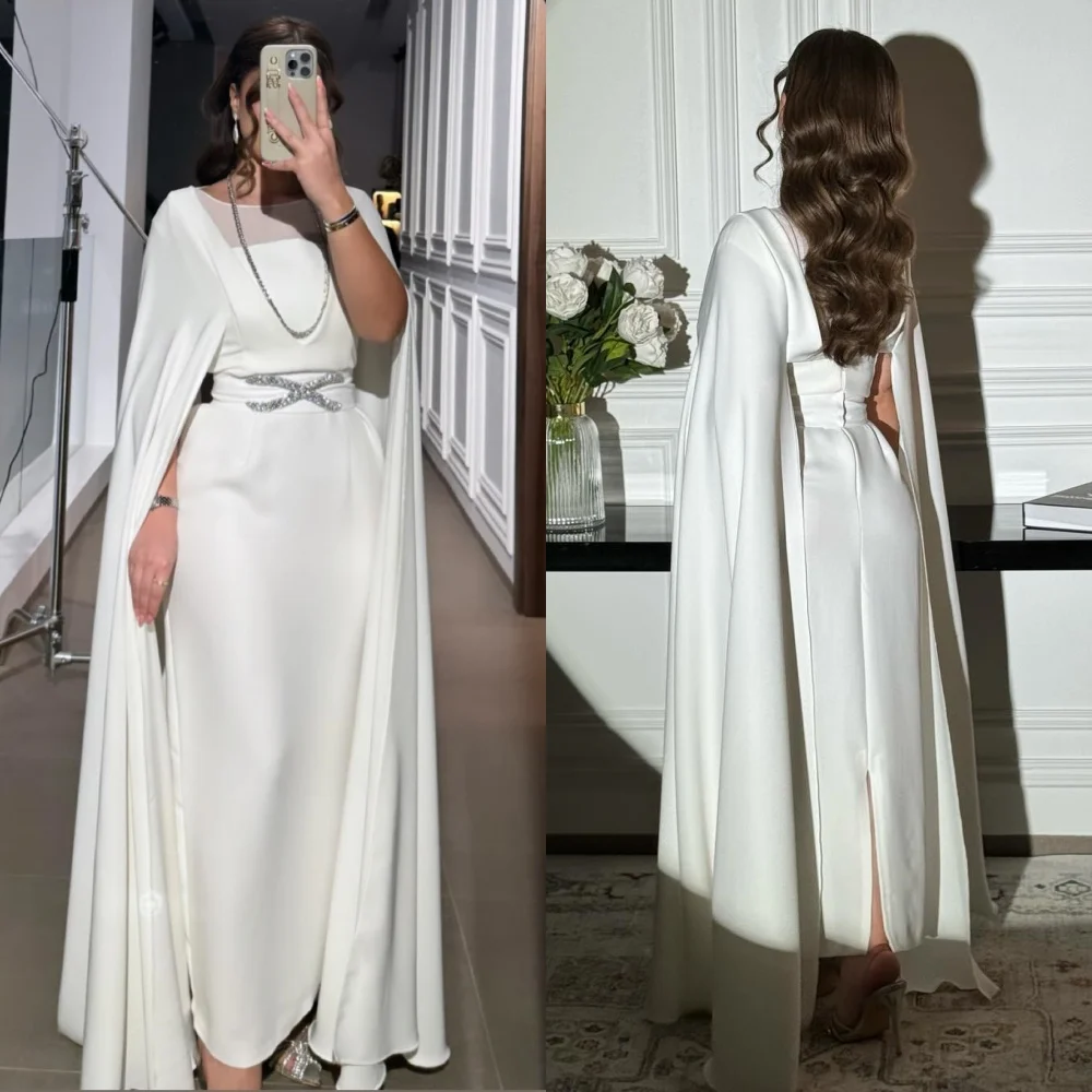 Drapeado Sequined Prom Dress, O-Neck Vestido, Vestidos Midi, Plissado Drapeado, Ocasião Bespoke