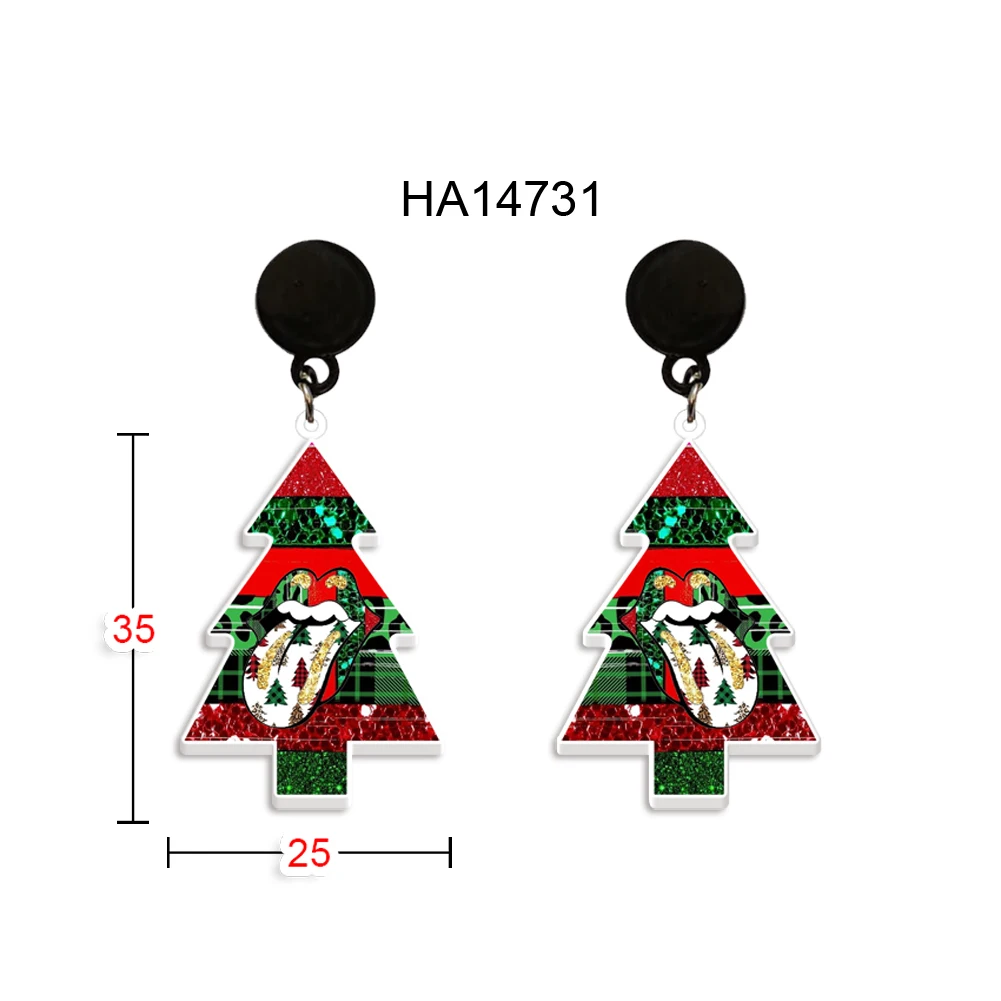 Christmas Tree Women Drop Earrings Acrylic Cute Multicolour Fashion Jewelry For Woman Girls Xmas Party Gift