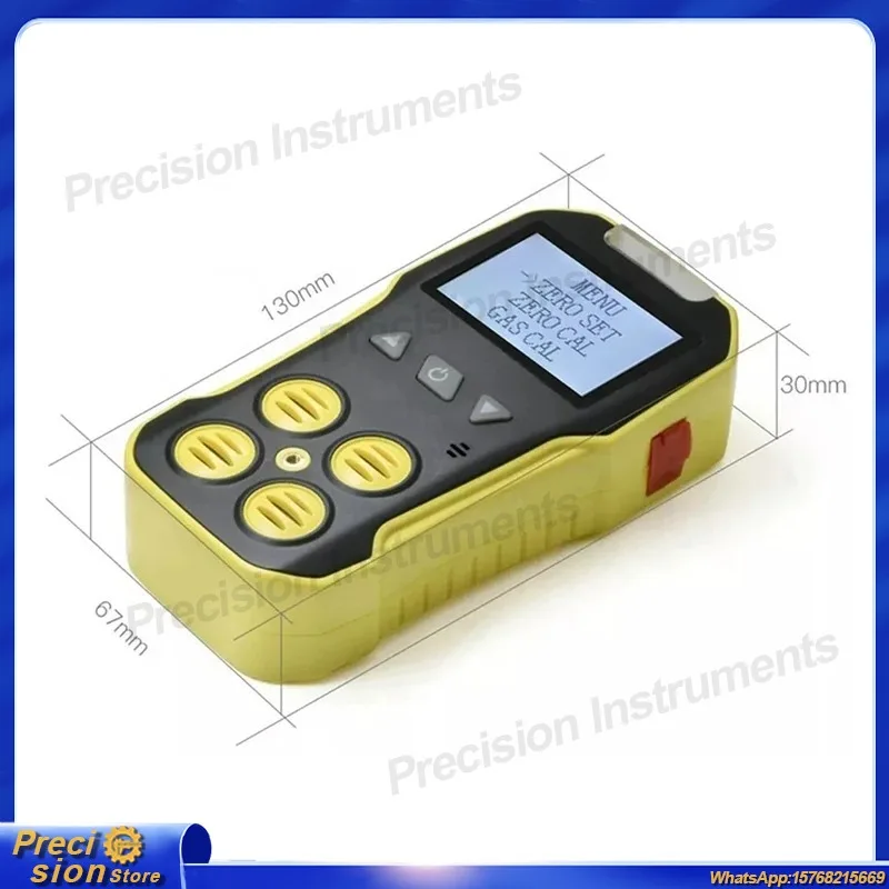 4 in 1 Multi Gas Detector with Sampling Pump for Hydrogen Sulfide Carbon Monoxide Combustible Gas and Oxygen Leak Detection