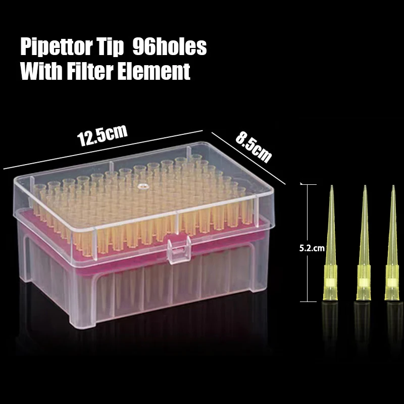 Micropipetta monouso con punta per pipetta in plastica da laboratorio per attrezzatura da laboratorio con punta per pipetta in plastica da 200ul 96 fori