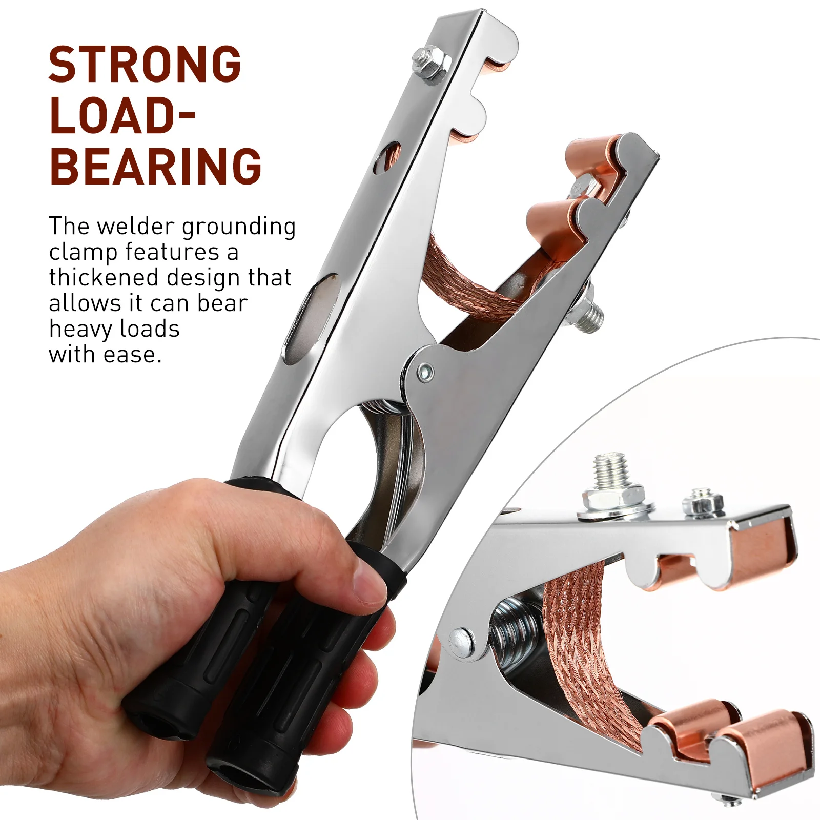 

Welding Grounding Clamp Heavy Duty Reinforced Iron Copper Wire Stable Conductivity Strong Load Bearing Manual Welder 800a