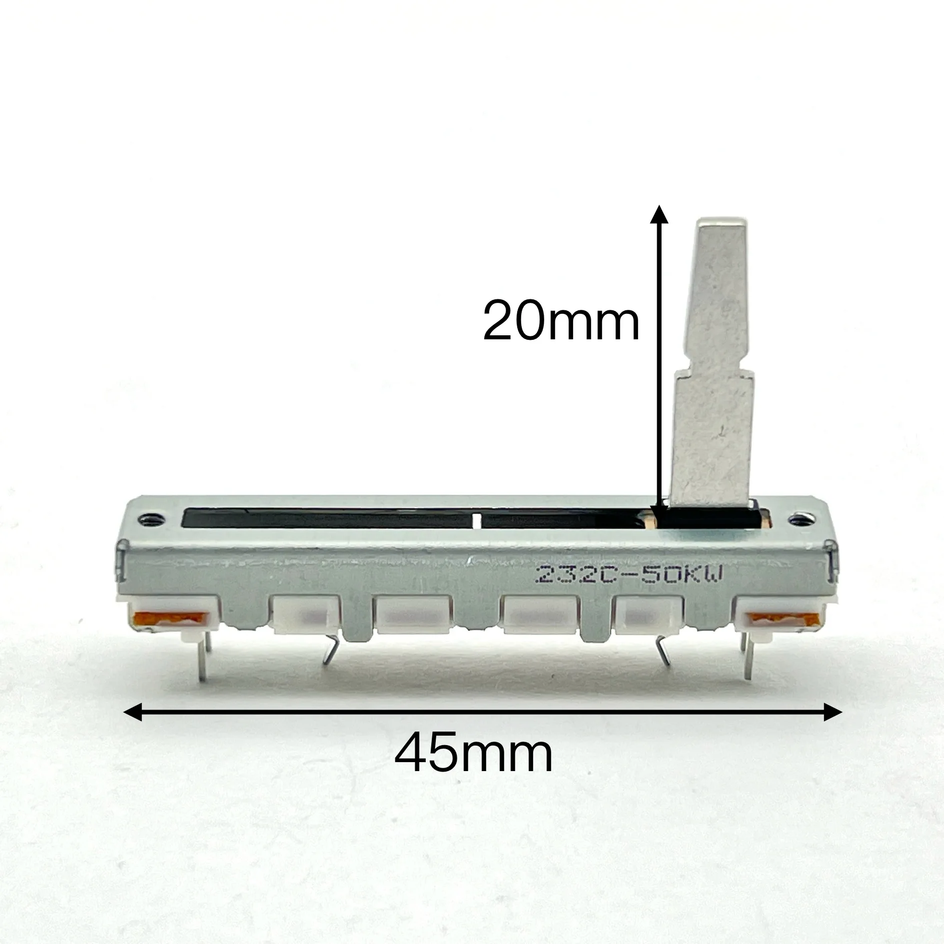 3 pcs Original ALPS 45mm Linear Potentiometer W50K with Center Detent and Tap, Knob