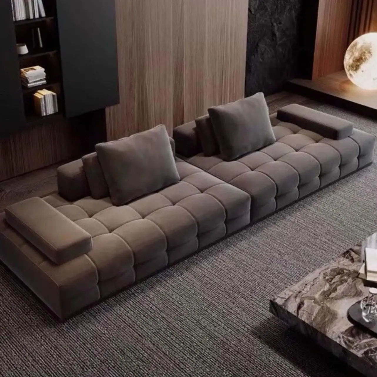 Simple, modern and popular small and medium-sized apartment solid wood sofa set