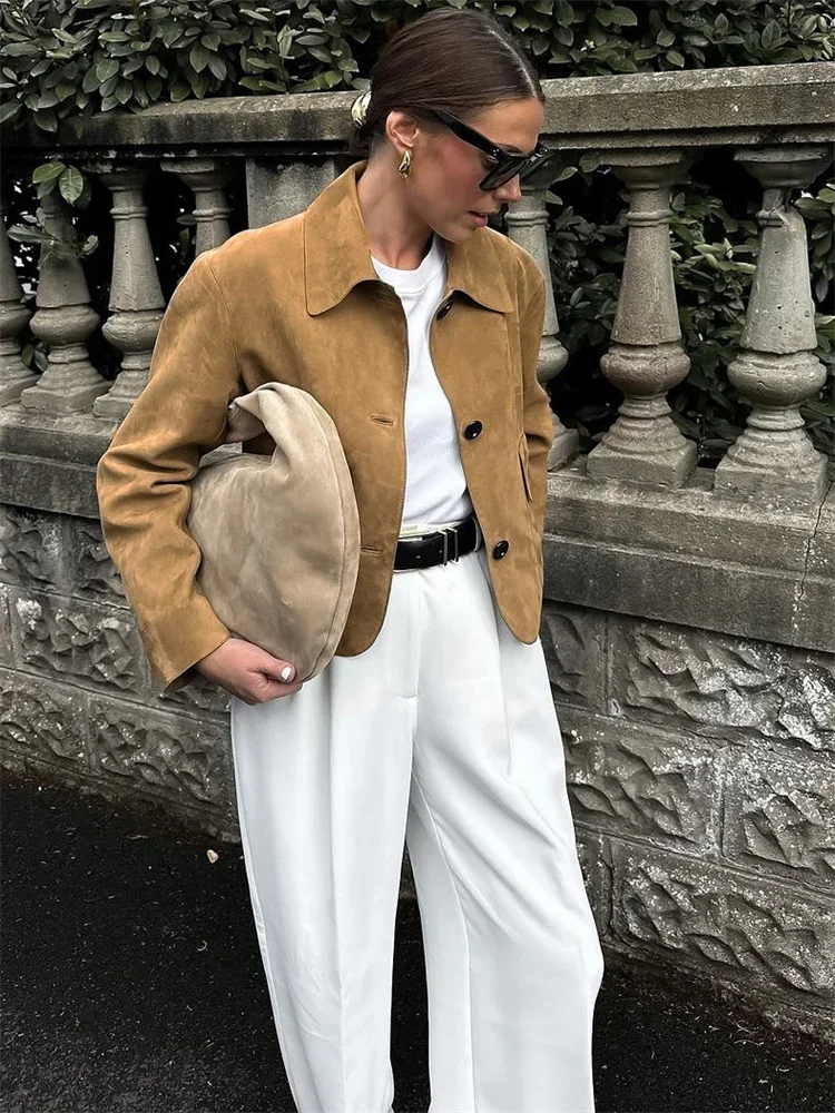 Elegant Autumn Fashion Jackets For Women Patchwork Lapel Solid 2025 New Commute High Waist Slim Coat Female Casual Jackets