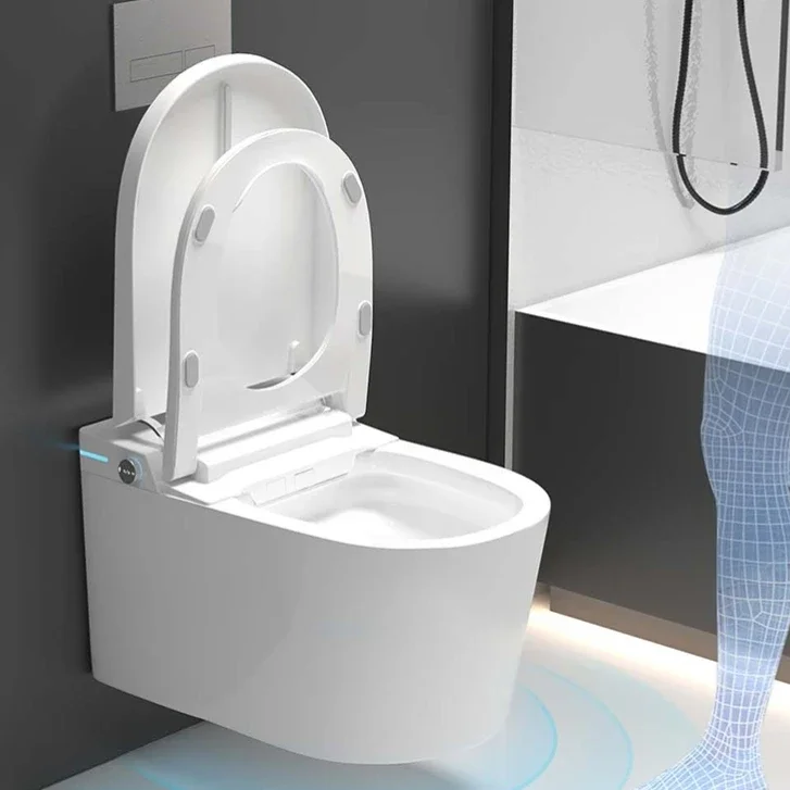 

Modern Intelligent toilet Electronic Automatic Ceramic Toilets Bowl Wall hung Smart Toilet with thermostatic seat remote control