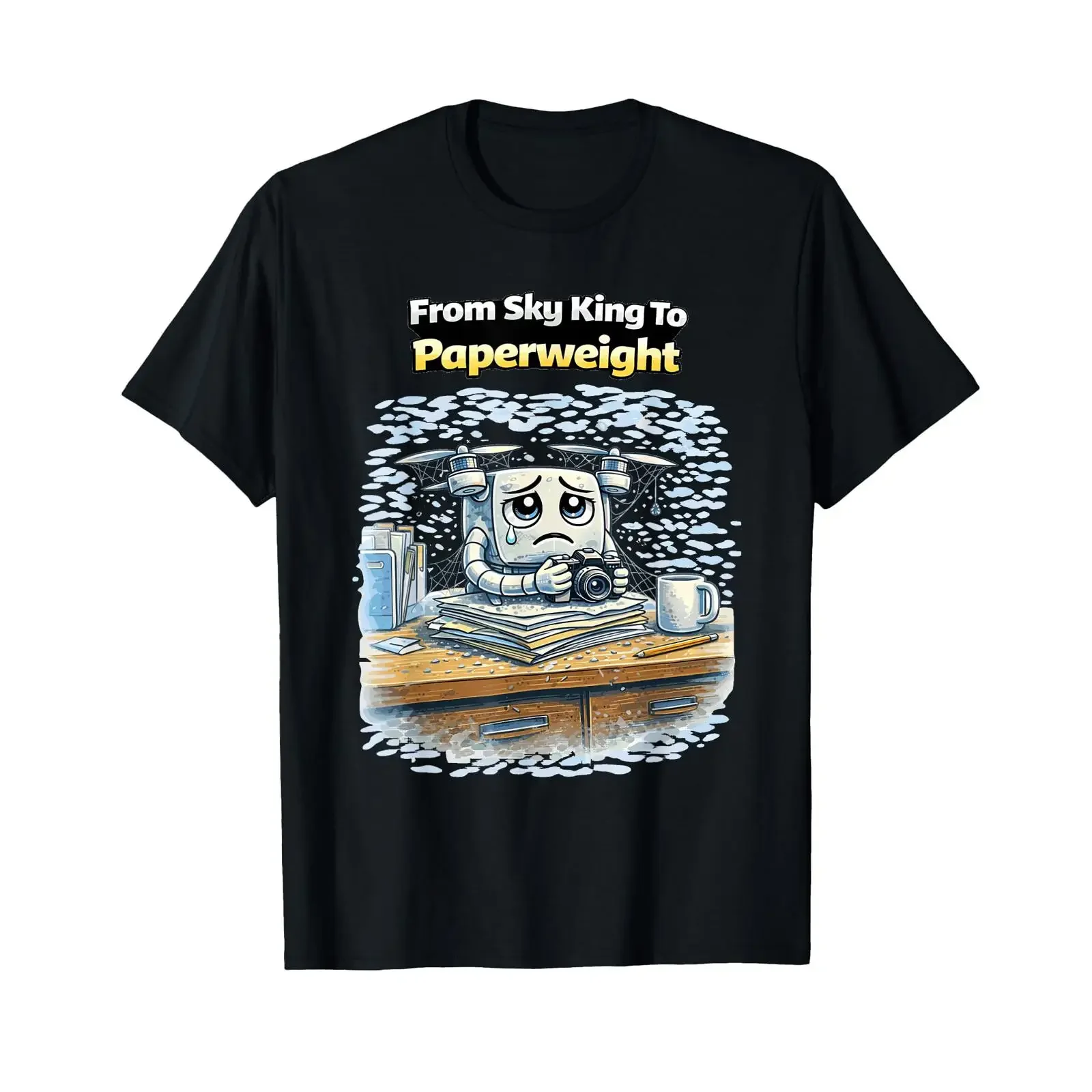 From Sky King to Paperweight Grounded Drone Ban Impact T Shirt vintage Washed Versatile Soft graphic homme Stylish Comfortable
