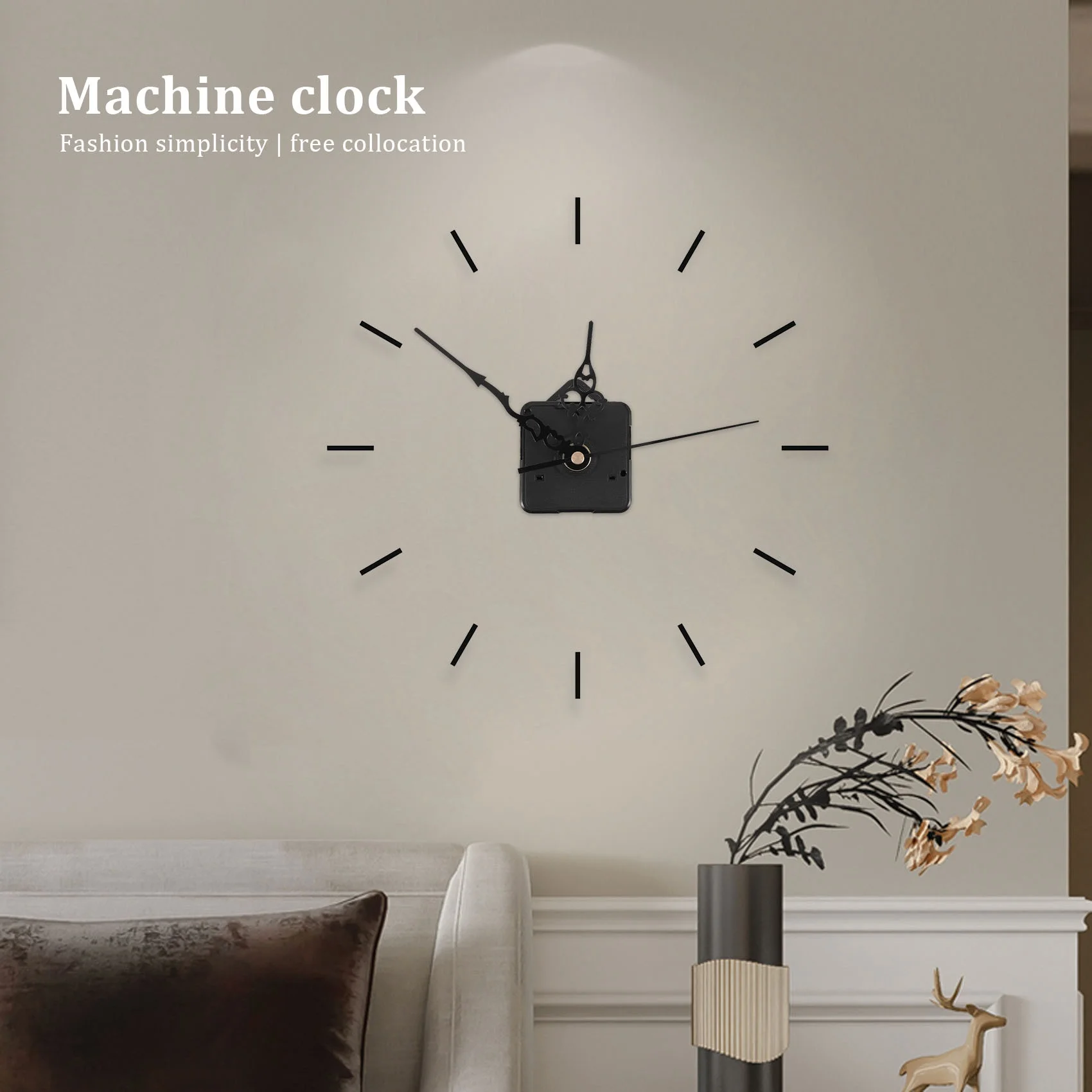 Механизм ABQR Кварцевые часы Секунды Обратный отсчет Черный