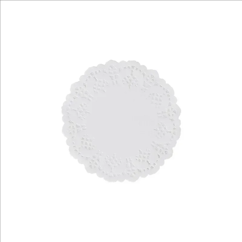 150Pcs Round Mat Paper Doily Lace Brim Cupcake Pad for Fried Food Dessert Cookies Party Wedding Table Decor Biscuit Cake Pad