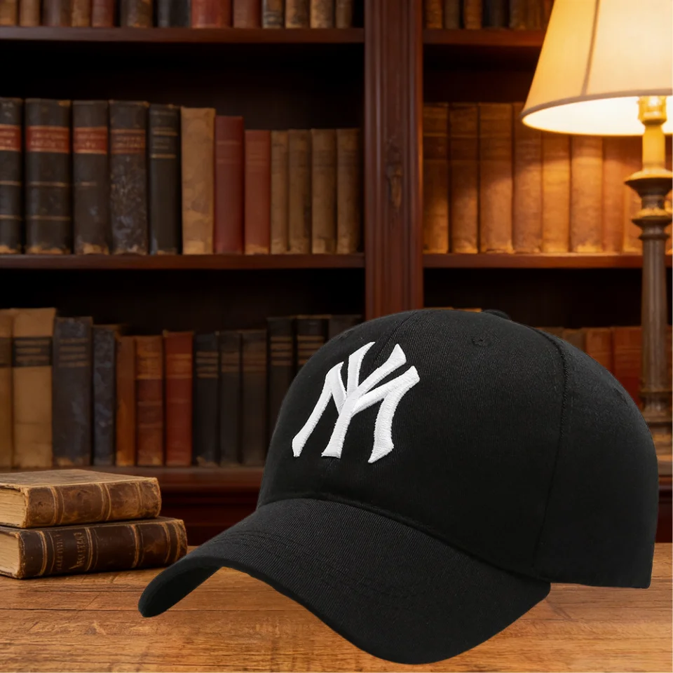 Unisex NY Letter Embroidery Baseball Cap, Adjustable Cotton Dad Hat, Casual Sunscreen Peaked Cap for Men Women, Streetwear Sport