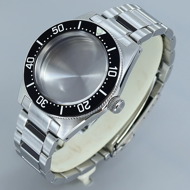 40 มม.นาฬิกาสายคล้องคออะไหล่สีดําเซรามิค BEZEL สําหรับ Tiger Whale Mod Seiko NH35 NH36 NH38 4R36 การเคลื่อนไหว 28.5 มม.Dial Sapphire