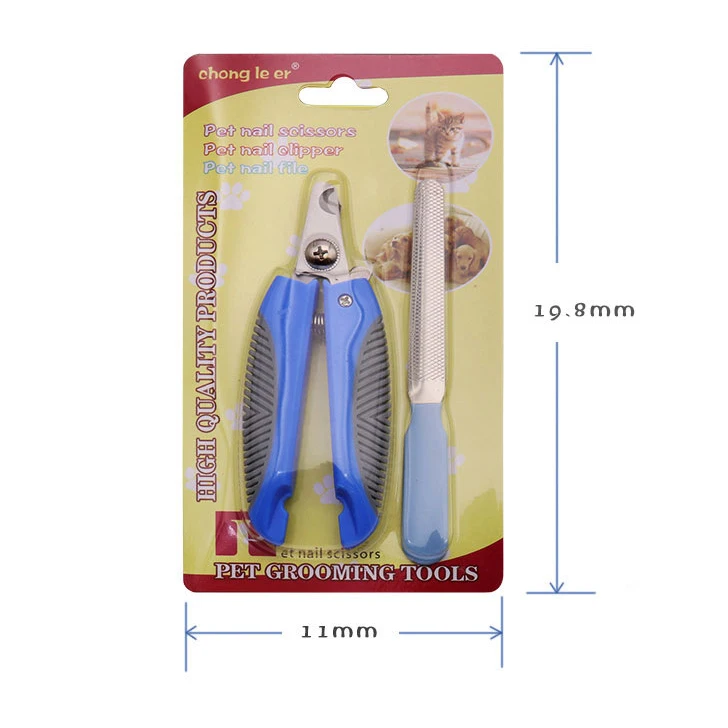 Dog Nail Clippers and Nail File with Safety Guard for Medium Large Dogs, Stainless Steel Scissors Cat Dog for Claw Care Grooming