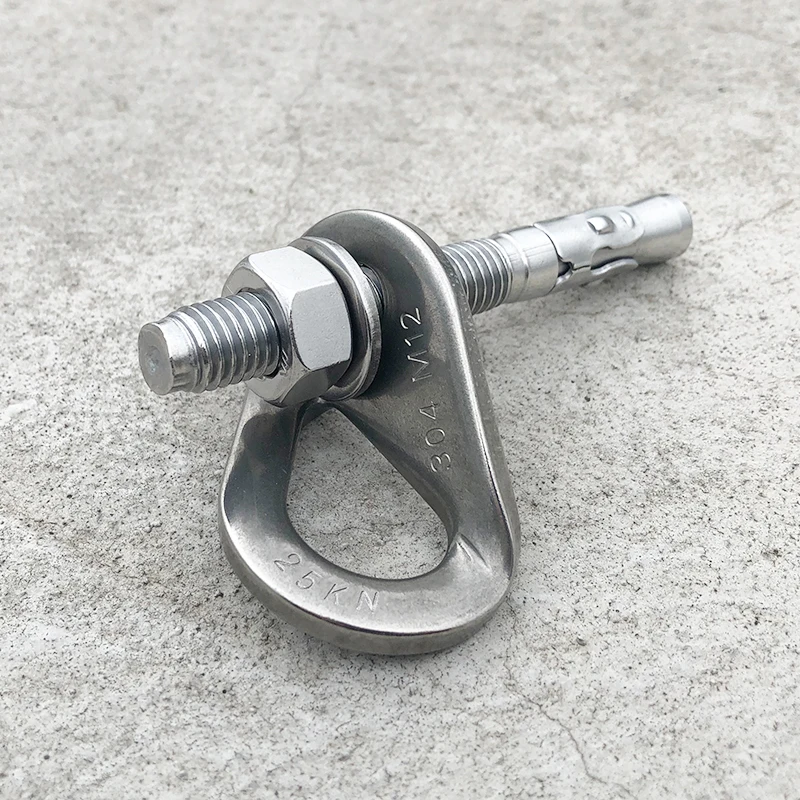 Rock Climb Anchor Point Piton Nut Anchor Bolt Hanger Plate Expansion Nail 304 Stainless Steel Caving Belay Rigging M8 M10 M12