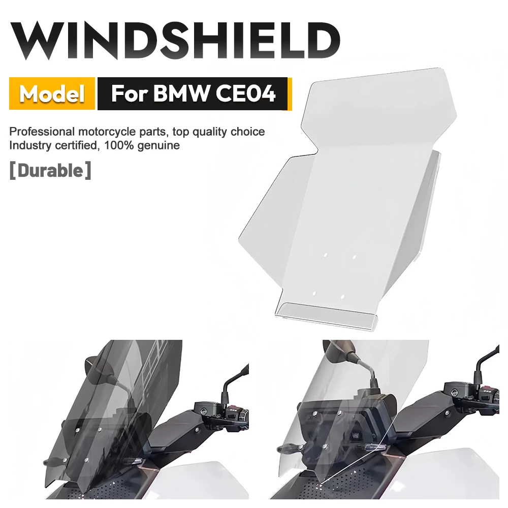 High Quality Windshield For BMW CE04 Scooter Durable Front Wind Deflector Anti-Wind & Rain Protection Clear Screen