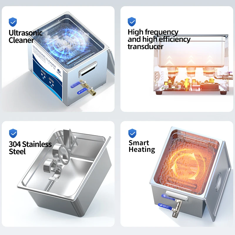 Mini Industrial Ultrasonic Cleaning Machine Electric Fuel New Condition Best Container/Bottle Cleaner 50 gal Tank