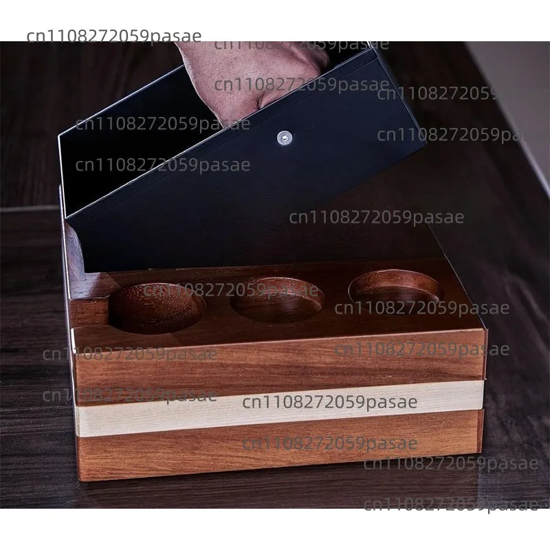 Coffee Pour-over Storage Box, with Tamper Grinder Rack, Coffee Equipment Organizer