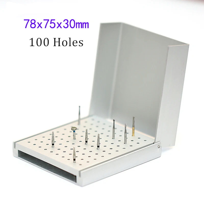 Dental Strawberries Holder Block Drills Disinfection Stand Nail Dentistry Organizer Aluminium for High Low Speed Handpiece Burs