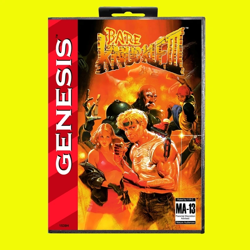 Bare Knuckle III MD Game Card 16 Bit USA Cover for Sega Megadrive Genesis Video Game Console Cartridge