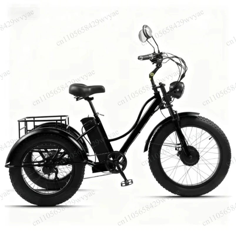Best-selling 24-inch Wide Tire Pedal Assist Electric Tricycle, Lithium Battery Powered for Russian Snow Conditions