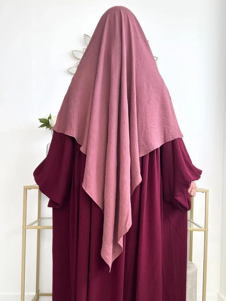 One Layer Long Khimar Women Muslim Hijab Ramadan Prayer Garment Eid Hijabs Islamic Tie Back Prayer Djellaba Niqab jilbab 2025