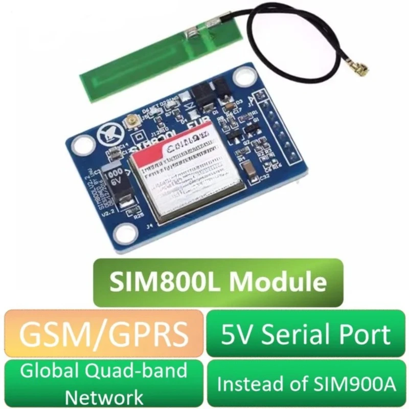 

SIM800L GSM GPRS Module 4 Band Replace SIM900A SMS Data Transceiver 5V Serial for Arduino IoT Remote Control