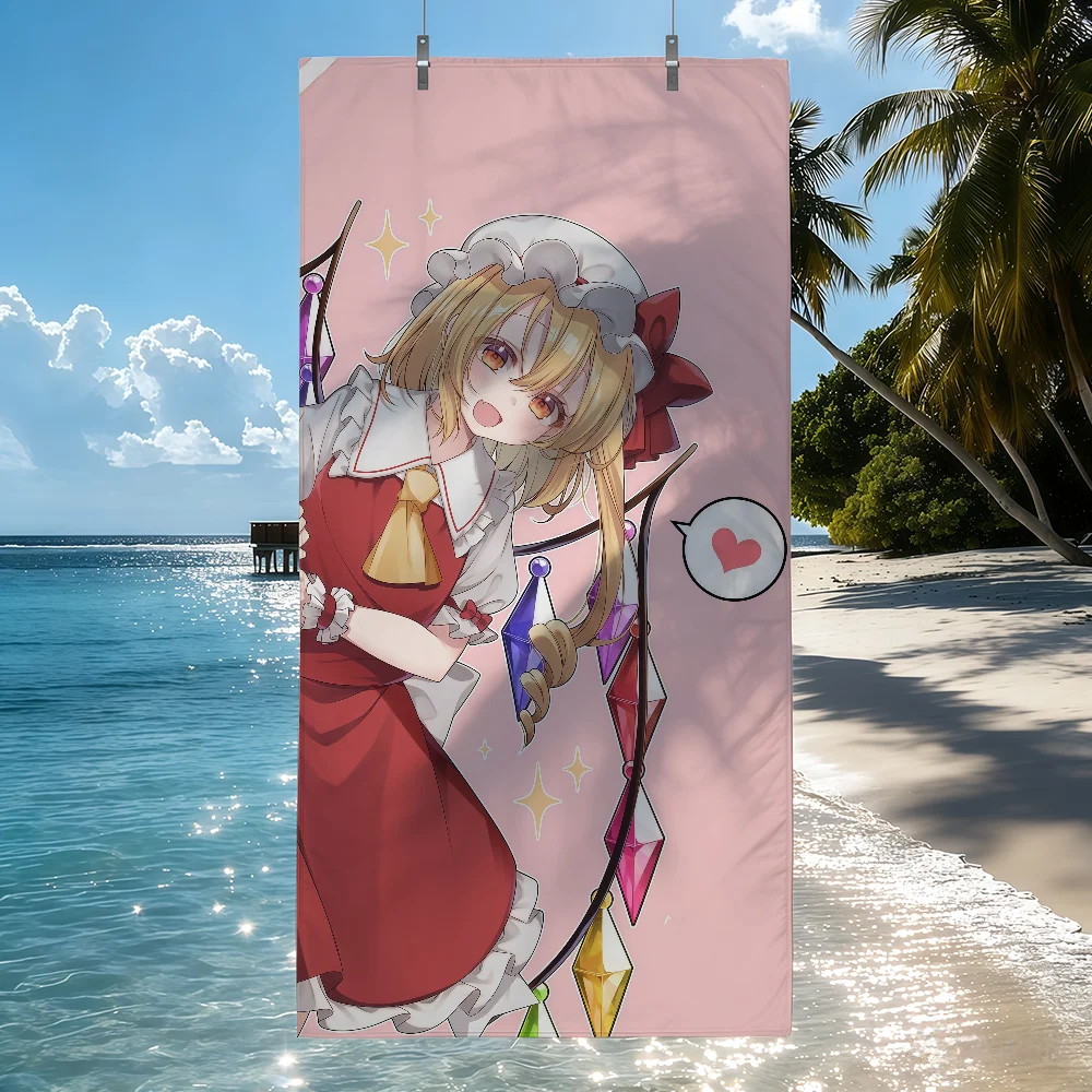 Touhou Project Flandre Scarlet Towel Sports Quick Dry Travel Camping Sandproof Soft Light Large Beach Towel