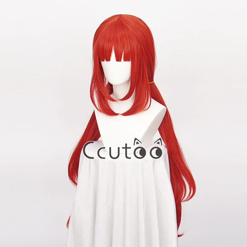 ccutoo Genshin Impact Nilou Synthetic Cosplay Wig Long Straight Red Wig Cosplay Anime Cosplay Wigs Heat Resistant Hair + Wig Cap