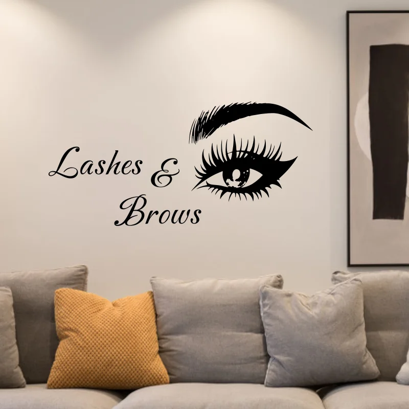 

Eyes Wall Decal Lashes and Brows Home Bedroom Wall Decoration Art Mural Vinyl Stickers #52