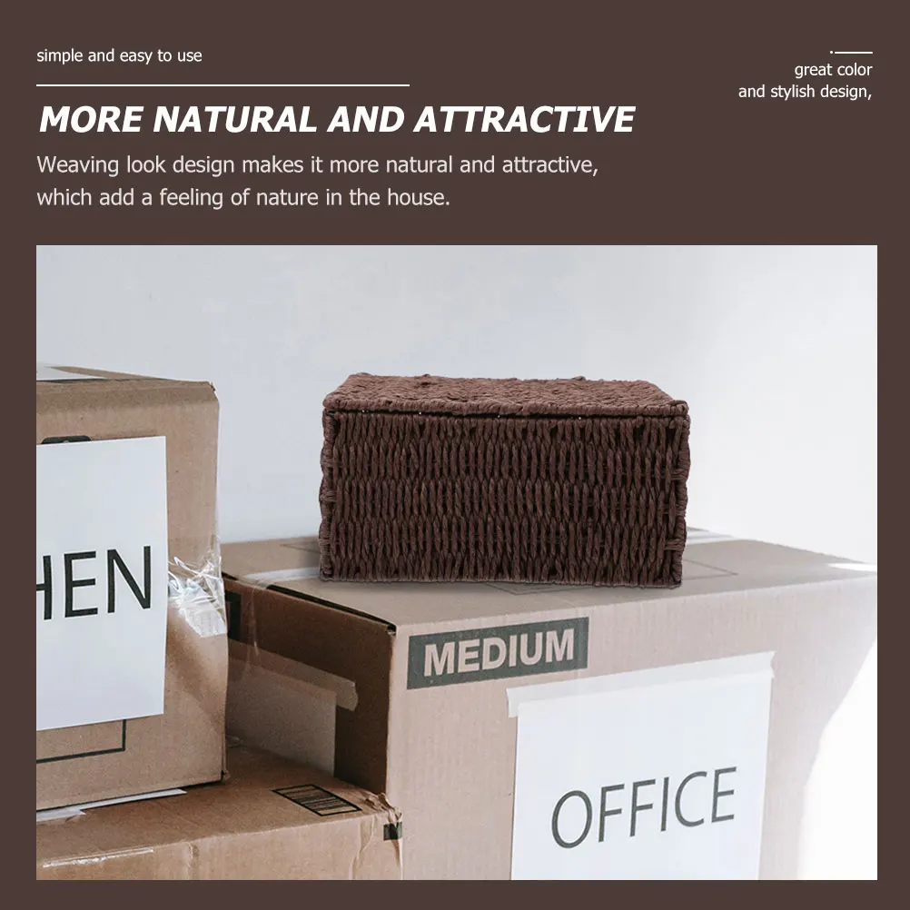 

Woven Storage Box Iron Frame Desktop Basket Bedroom Hotel Decor Snack Organizer Multi-Function Sundries Holder