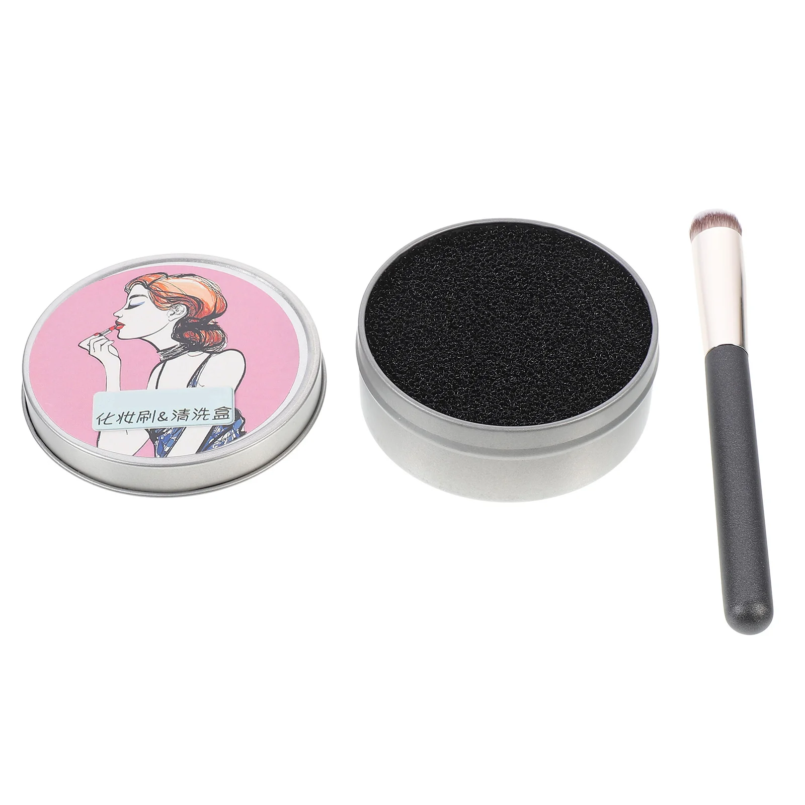 

Concealer Brush and Cleaning Set High Quality Soft Makeup Tool with Cleaning Sponge Box for Daily Professional Use
