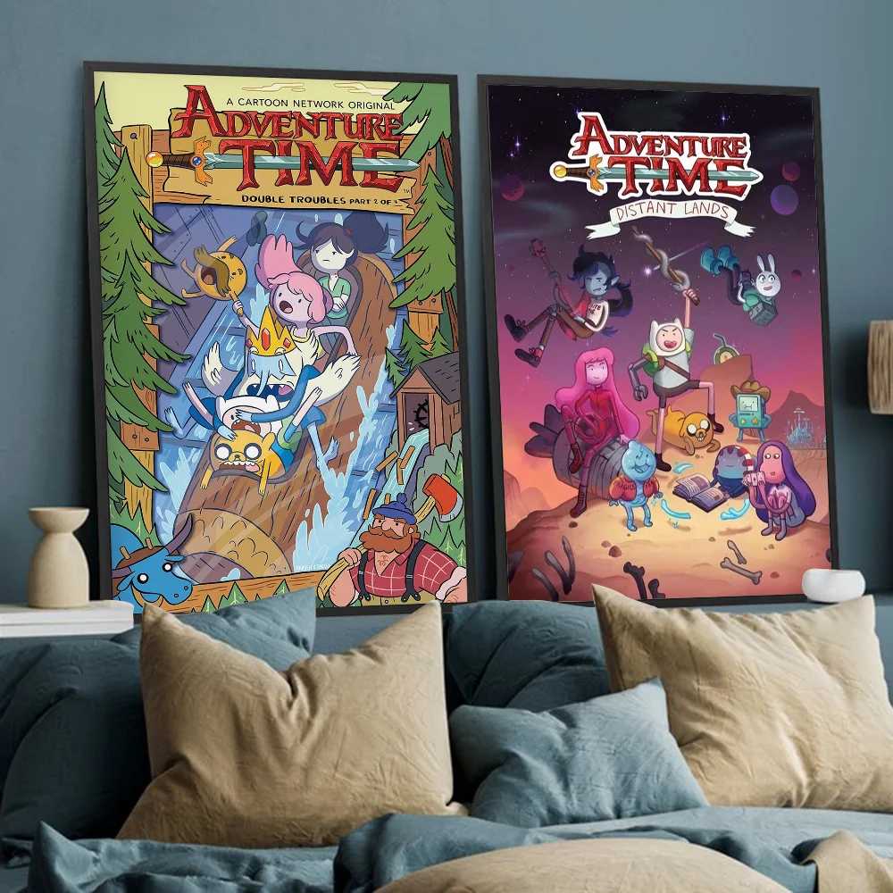 A-Adventure Cartoon T-Time Anime Poster Self-adhesive Art Poster Whitepaper Prints Posters Artwork Aesthetic Art Wall Painting