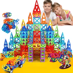 110-252pcs Blocks Magnetic Designer Construction Set Model Building Toy Plastic Magnetic Blocks Educational Toys For Kids Gifts