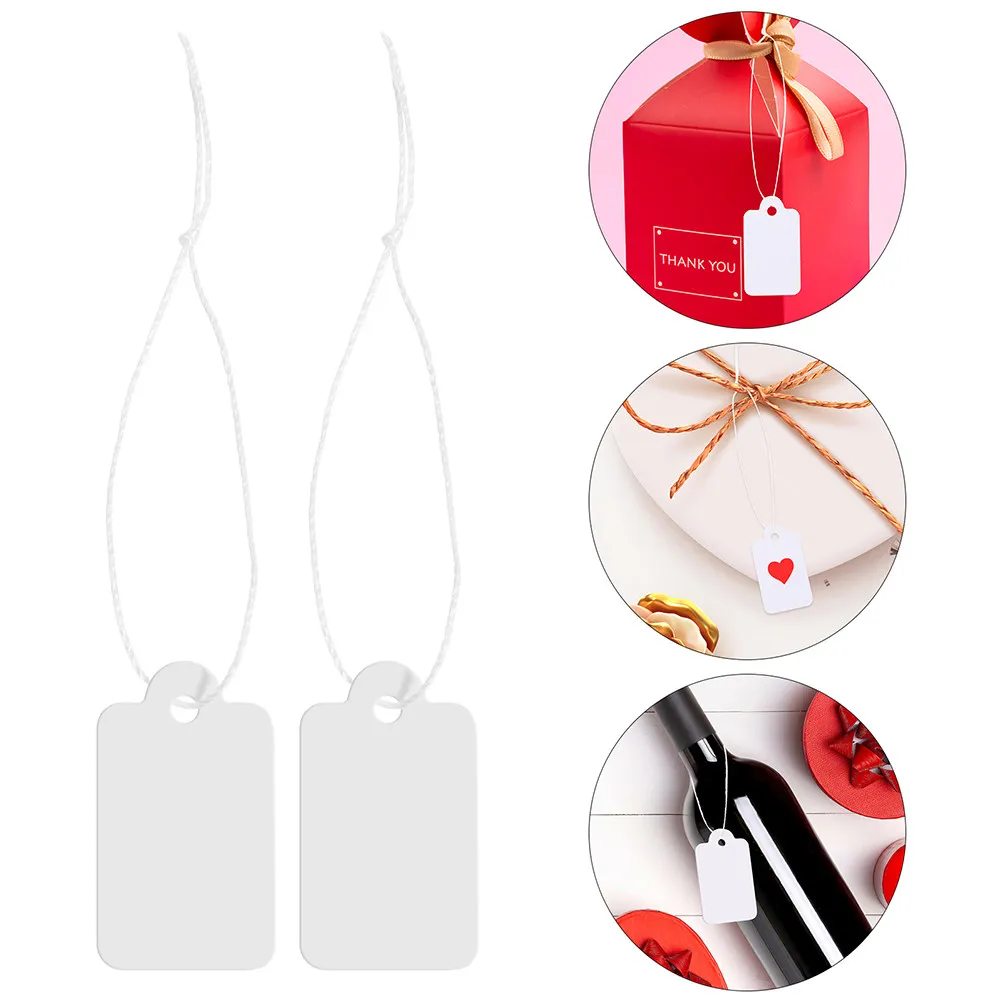 1Set Blank Jewelry Price Tags with Hanging String Paper Display Tags for Jewelry Clothing Craft Gift Wine Bottle Sale Retail
