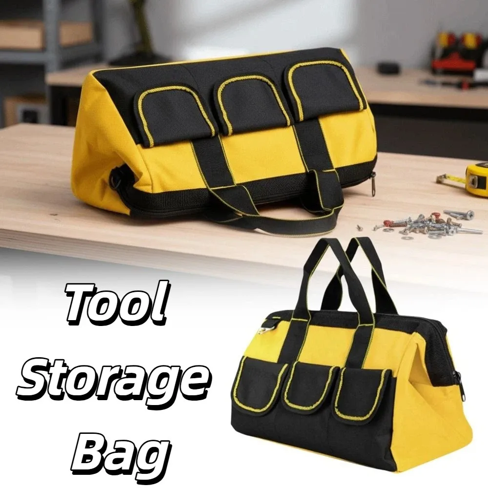 Thicken Big Capacity Multifunctional Tool Bag Waterproof Wear-Resistant Upright Stand Electrician Storage Bag Padded Strap