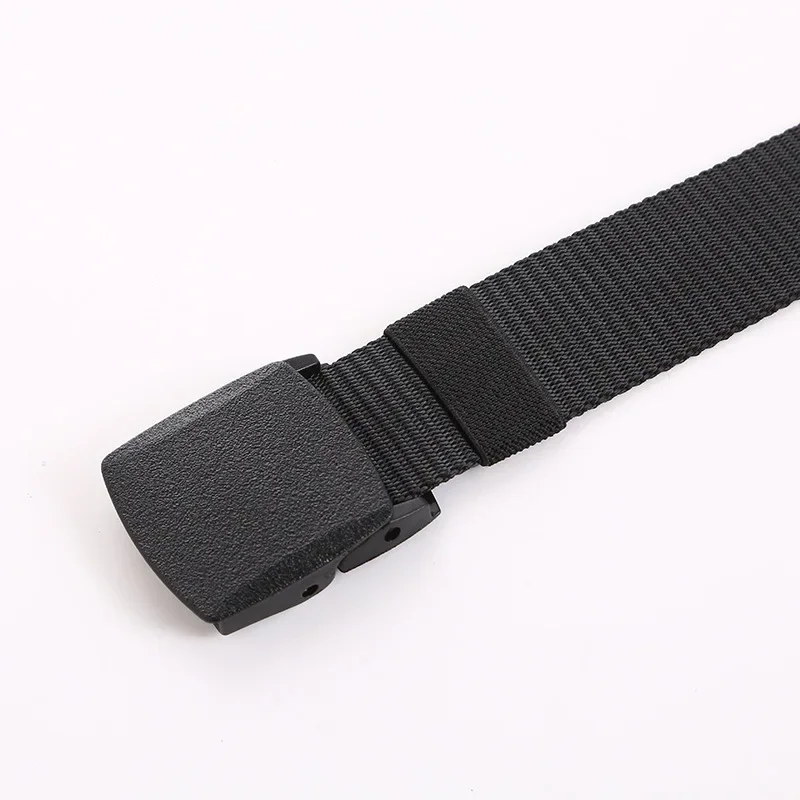 حزام نايلون قماشي للرجال بإبزيم خالي من المعدن ، شبكة خصر طويلة بسيطة ، فحص أمان ، مقاس كبير ، ذكر ، من من من من من من من من من القماش