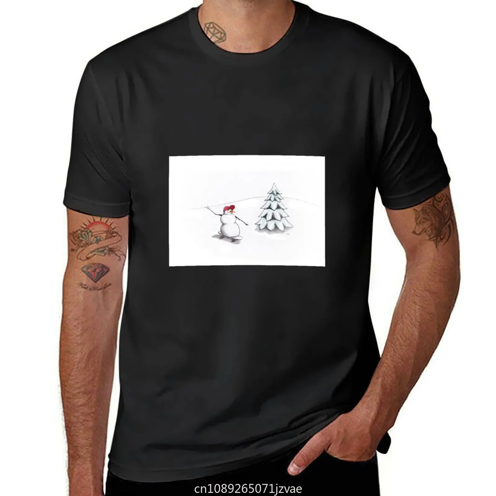 Snow Skater T-shirt funnys customs plus sizes fitted t shirts for men