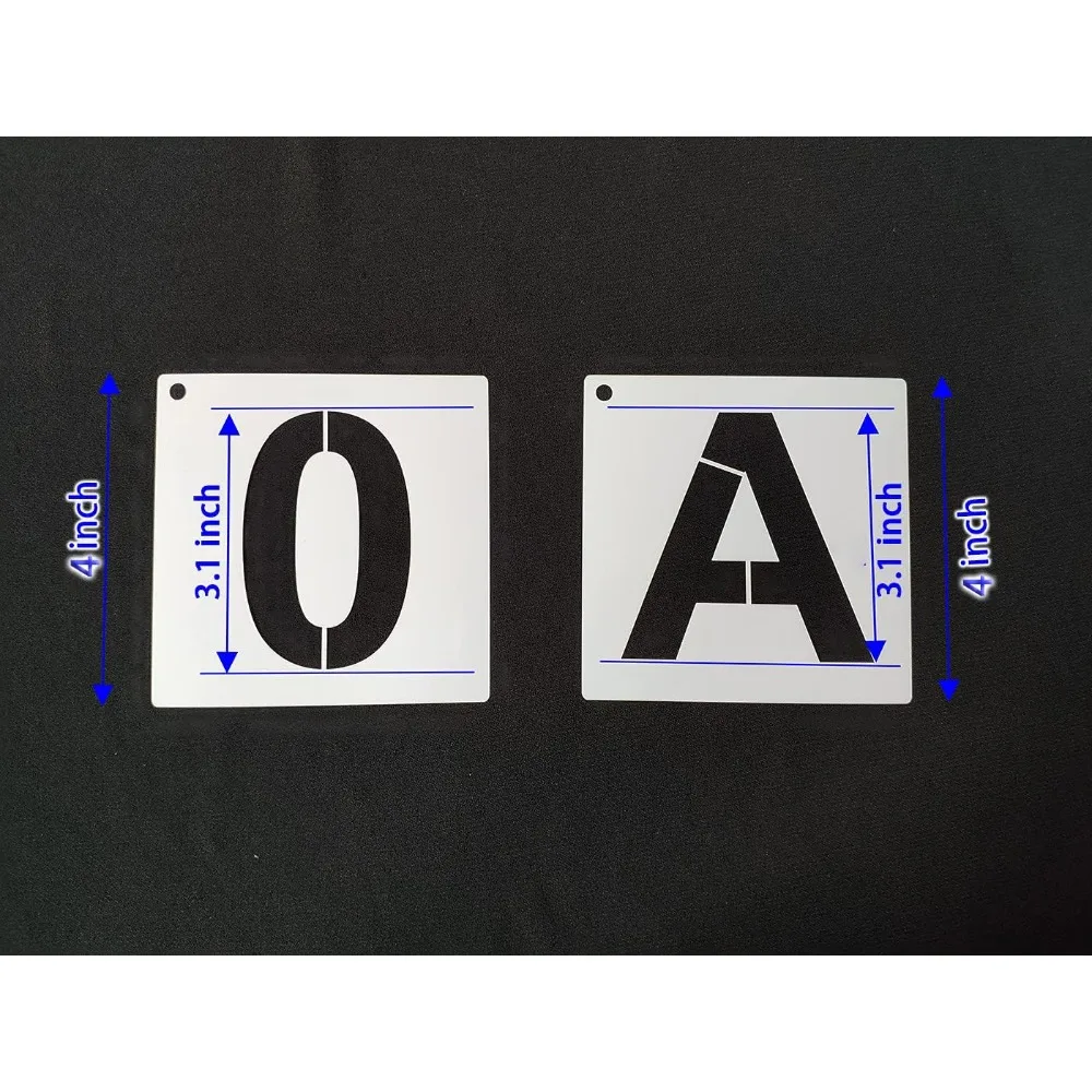 Reusable plastic letter and number formwork set for wood, walls, fabric, rocks, chalkboards, signage