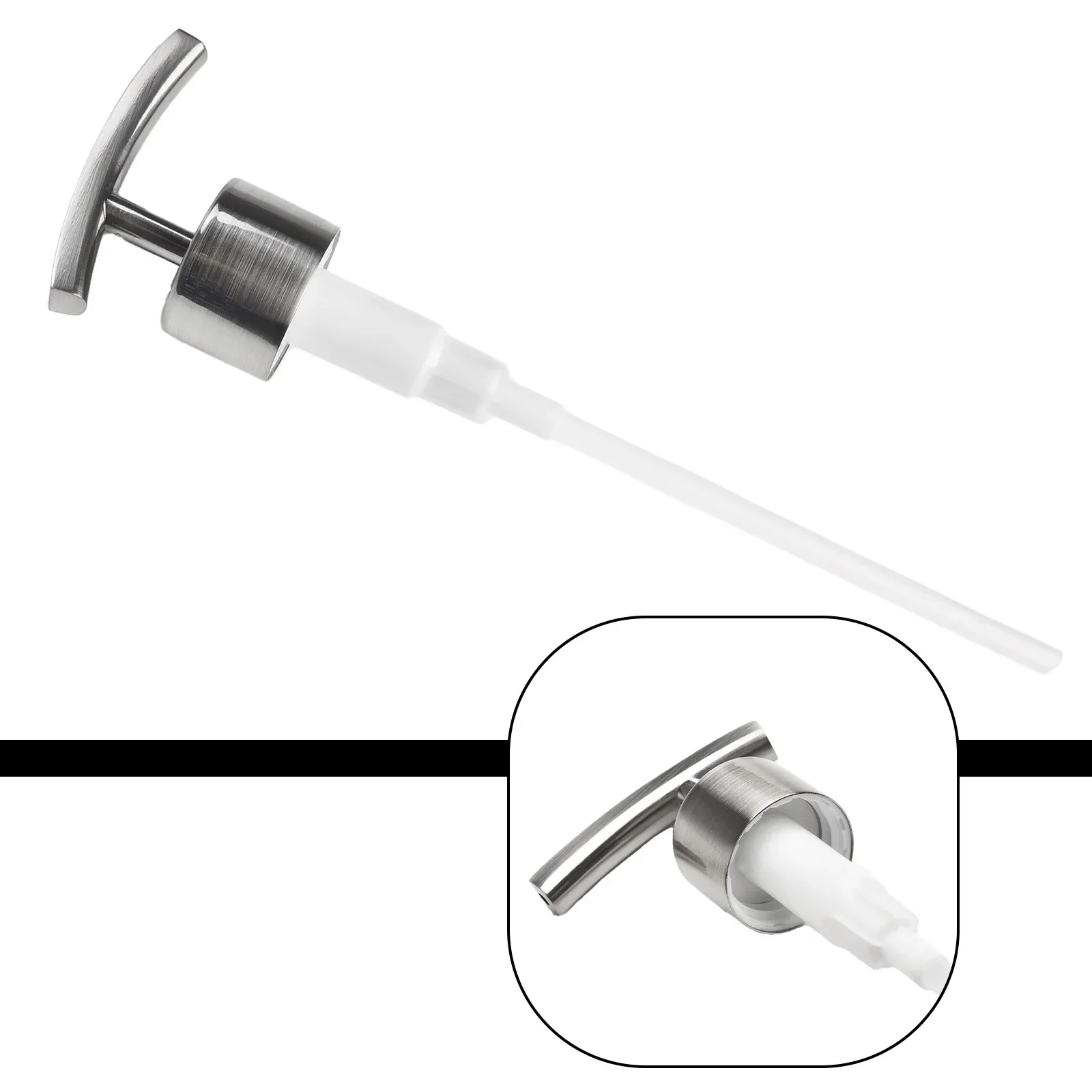 Home Bathroom Pump Head 304 Stainless Steel Bright Chrome/Nickel/Black Dispensers Electroplating Brushed Nozzle