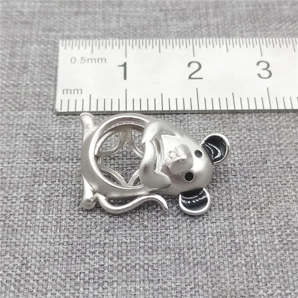 Sterling Silver Mouse Rat Locket Pendant w/ Rhodium Plated for Pearl Jewelry