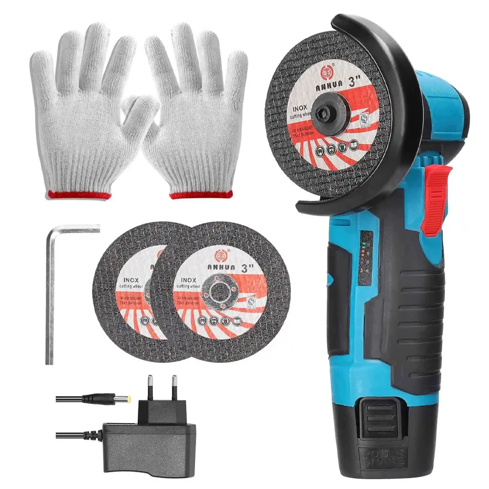 

12v Mini Brushed Angle Grinder Pistol Multi-function Wood Steel Stone Polishing Grinding Cutting Machine Hardware Tools
