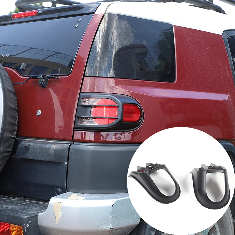 

2Pcs For Toyota FJ Cruiser 2007-2021 ABS Matt Black/Silver Car Rear Taillight Tail Light Lamp Cover Trim Sticker Accessories