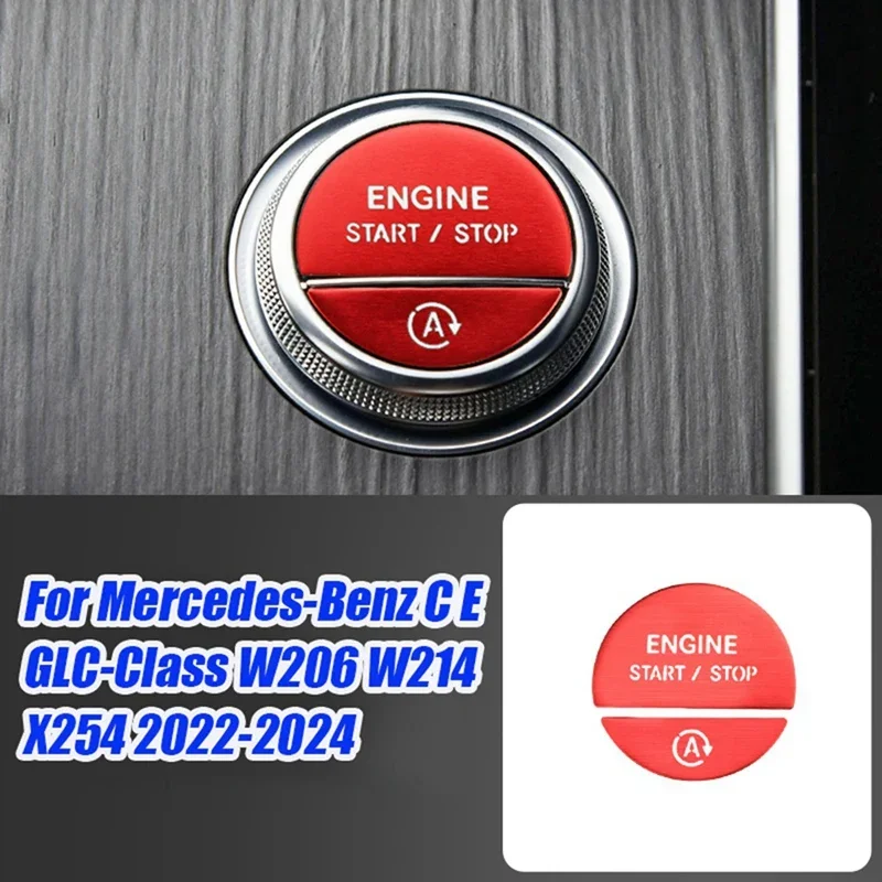 자동차 인테리어 엔진 원 스타트 스톱 키 단추 스티커, 메르세데스 벤츠 C E GLC 클래스 W206 W214 X254 2022-2024