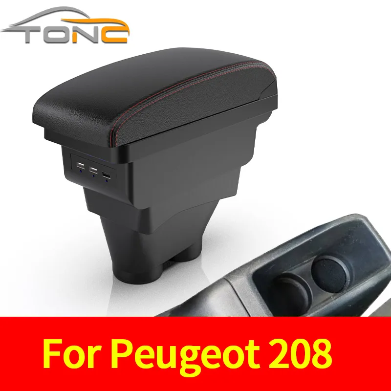 

For Peugeot 208 Armrest Box Storage Box 2012 2013 2014 2015 2016 2017 2018 Auto Parts Interior Center Console Organizer