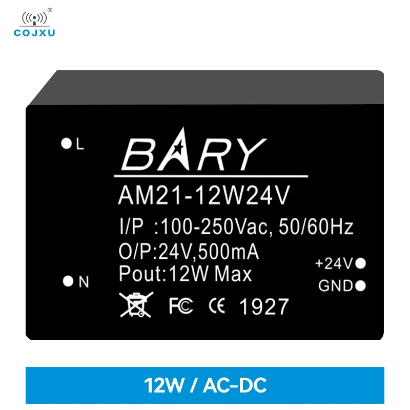 

2pcs AM11-12W24V Mini AC-DC Buck Power Supply Module 12W Low Power 24V AC80-250V DC5.0V/2A/5% IoT Industrial Grade Design